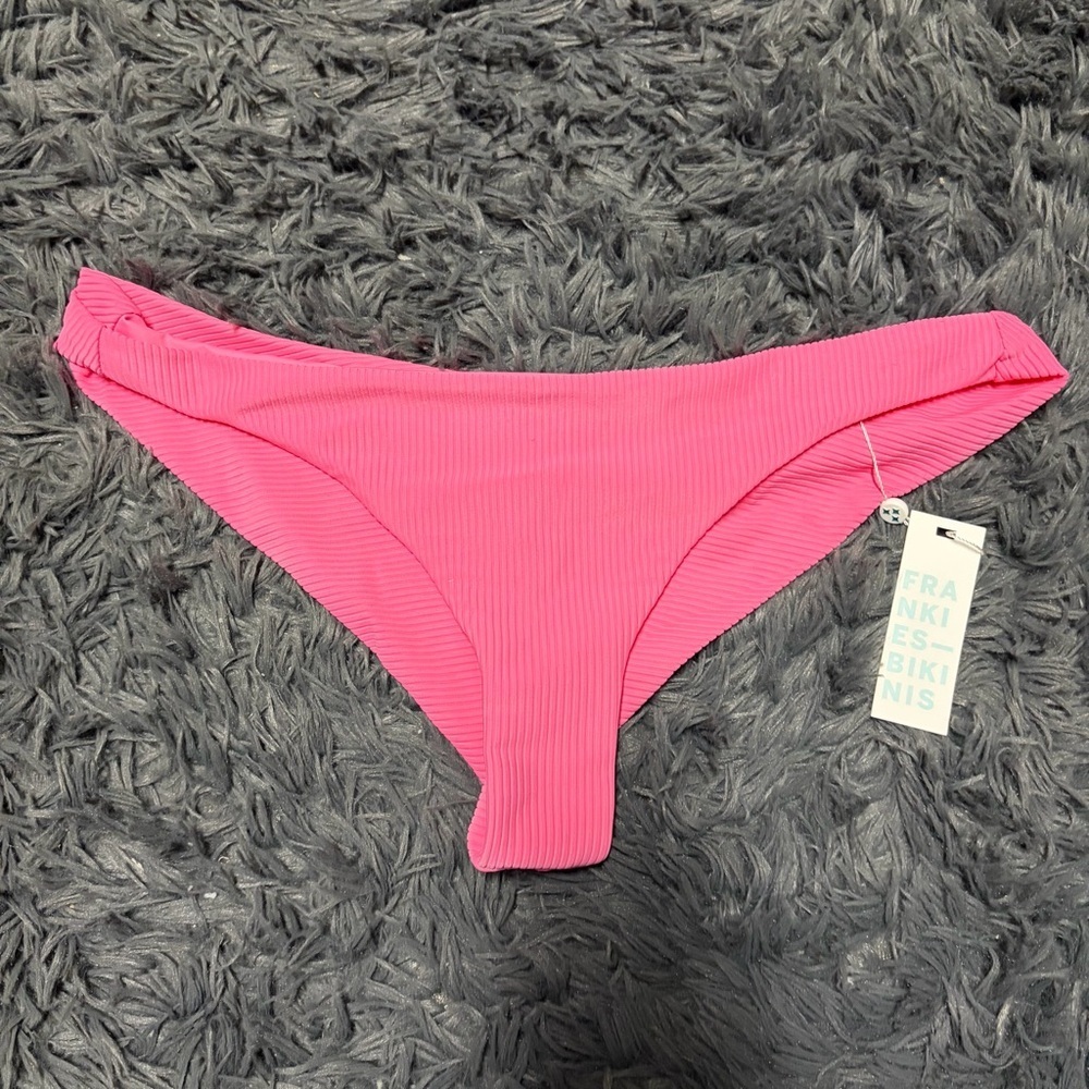 Frankie's Bikinis preppy boho Hot Pink bathing suit Swimwear bottoms large NWT